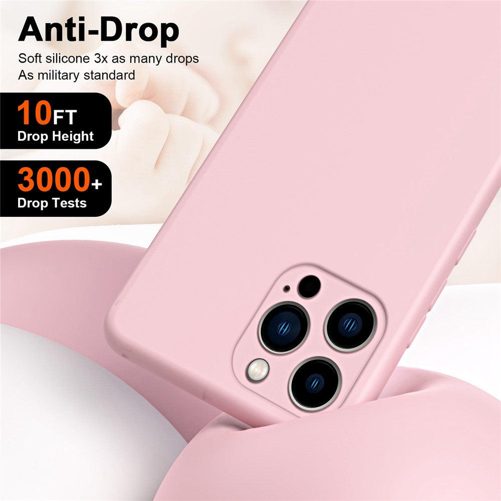 Anti-fall-Phone-Cover-For-iPhone-14-Pro-6.1-inch,-Soft-Touch-2.2mm-Thickness-Rubberized-TPU-Phone-Case-with-Microfiber-Lining-Black