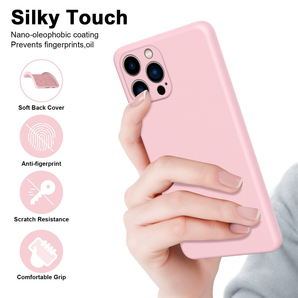 Anti-fall-Phone-Cover-For-iPhone-14-Pro-6.1-inch,-Soft-Touch-2.2mm-Thickness-Rubberized-TPU-Phone-Case-with-Microfiber-Lining-Black