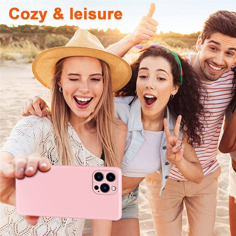 Anti-fall-Phone-Cover-For-iPhone-14-Pro-6.1-inch,-Soft-Touch-2.2mm-Thickness-Rubberized-TPU-Phone-Case-with-Microfiber-Lining-Black