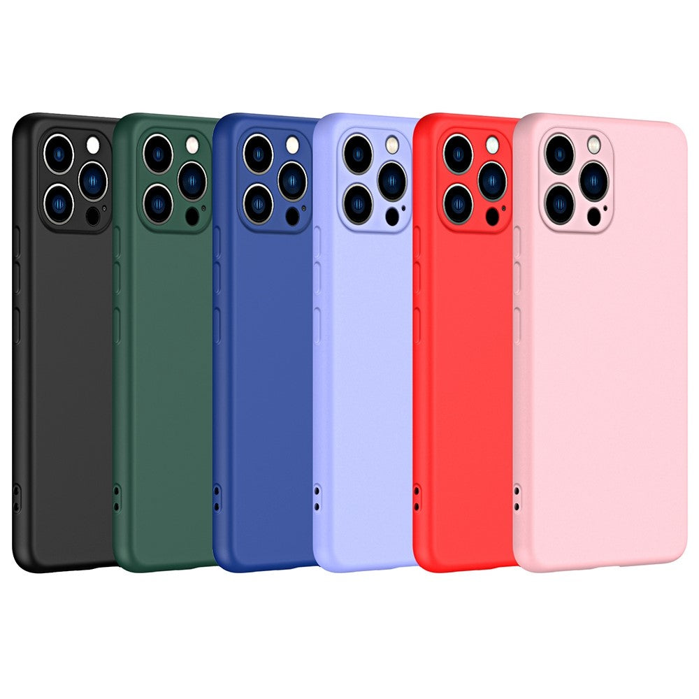 Anti-fall-Phone-Cover-For-iPhone-14-Pro-6.1-inch,-Soft-Touch-2.2mm-Thickness-Rubberized-TPU-Phone-Case-with-Microfiber-Lining-Black