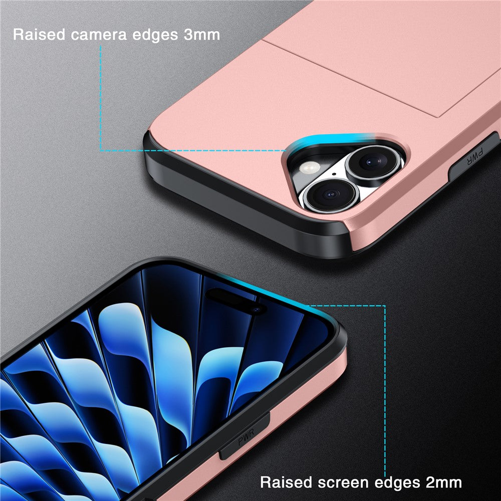 For-iPhone-16-Case-Dual-Layer-TPU-+-PC-Phone-Cover-with-Sliding-Card-Slot-Black