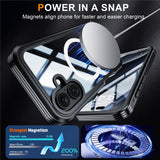 For-iPhone-16-Magnetic-Case-with-Tempered-Glass-Film-PC-+-TPU-Full-Rugged-Phone-Cover-Black-/-Grey