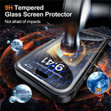 For-iPhone-16-Magnetic-Case-with-Tempered-Glass-Film-PC-+-TPU-Full-Rugged-Phone-Cover-Black-/-Grey
