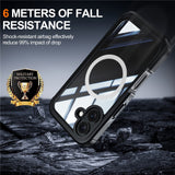 For-iPhone-16-Magnetic-Case-with-Tempered-Glass-Film-PC-+-TPU-Full-Rugged-Phone-Cover-Black-/-Grey