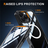 For-iPhone-16-Pro-Max-Magnetic-Case-PC-+-TPU-Shockproof-Phone-Cover-with-Screen-Film-Black-/-Grey