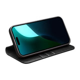 QIALINO-For-iPhone-16-Case-Genuine-Cow-Leather-Card-Holder-Stand-Flip-Phone-Cover-Black