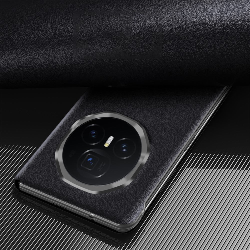 For-Honor-Magic-V3-5G-Case-View-Window-PU-Leather-Phone-Cover-with-Stylus-Green