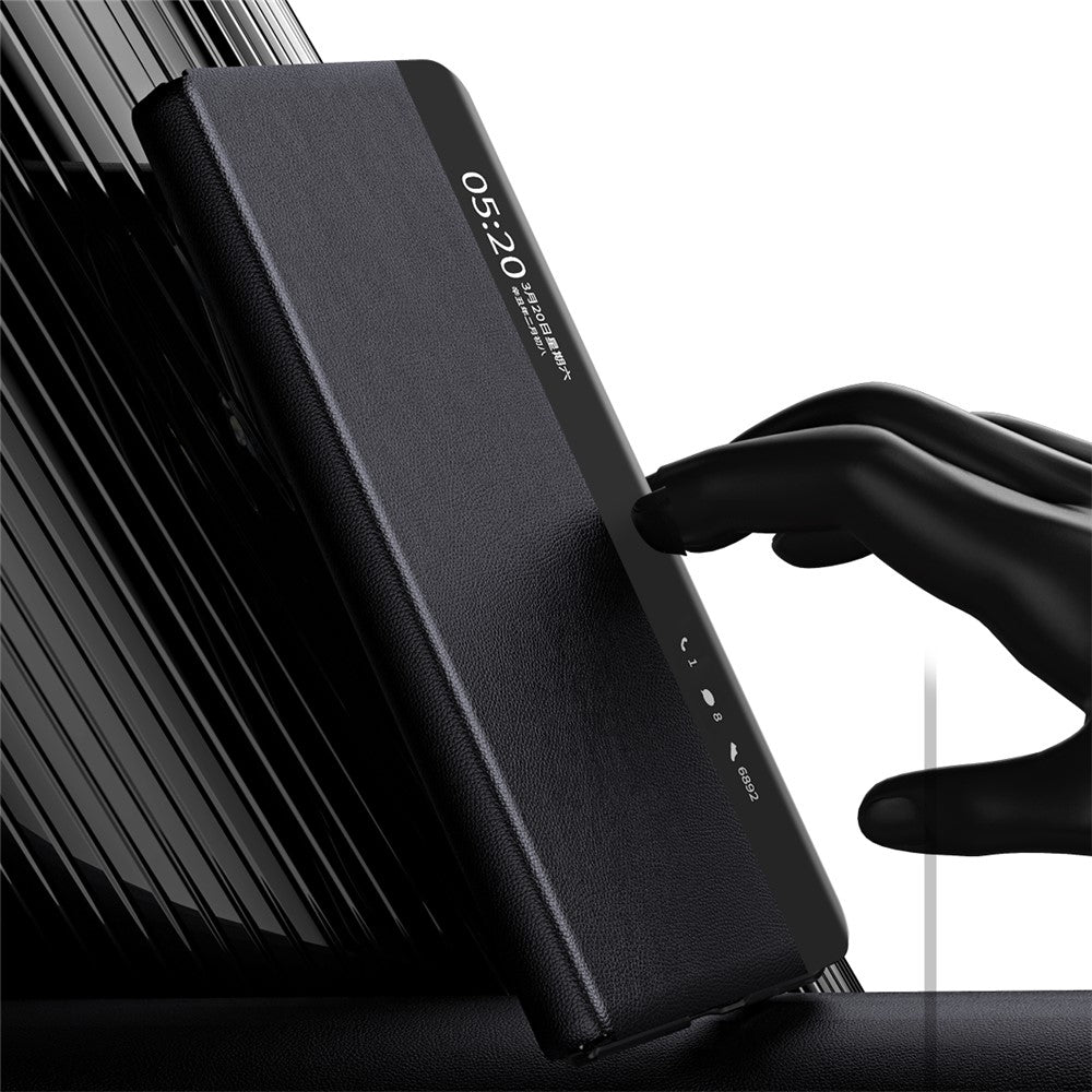 For-Honor-Magic-V3-5G-Case-View-Window-PU-Leather-Phone-Cover-with-Stylus-Green