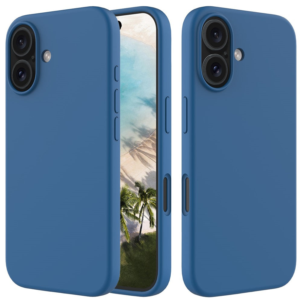 For-iPhone-16-Case-Liquid-Silicone-Soft-Lining-Shockproof-Phone-Cover-Blue