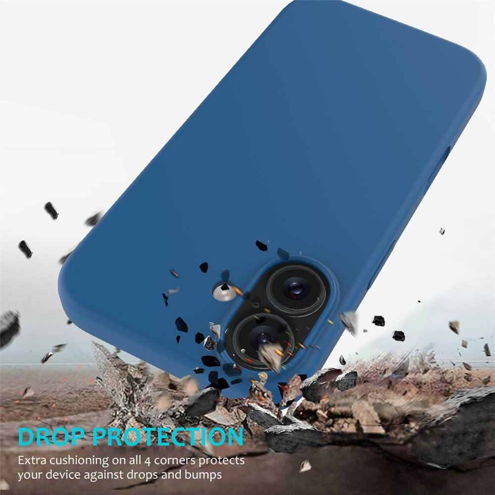 For-iPhone-16-Case-Liquid-Silicone-Soft-Lining-Shockproof-Phone-Cover-Blue