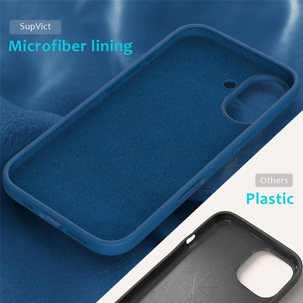 For-iPhone-16-Case-Liquid-Silicone-Soft-Lining-Shockproof-Phone-Cover-Blue