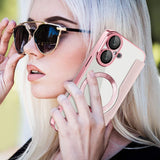 For-iPhone-16-Magnetic-Case-RFID-Blocking-Leather-Phone-Cover-Pink