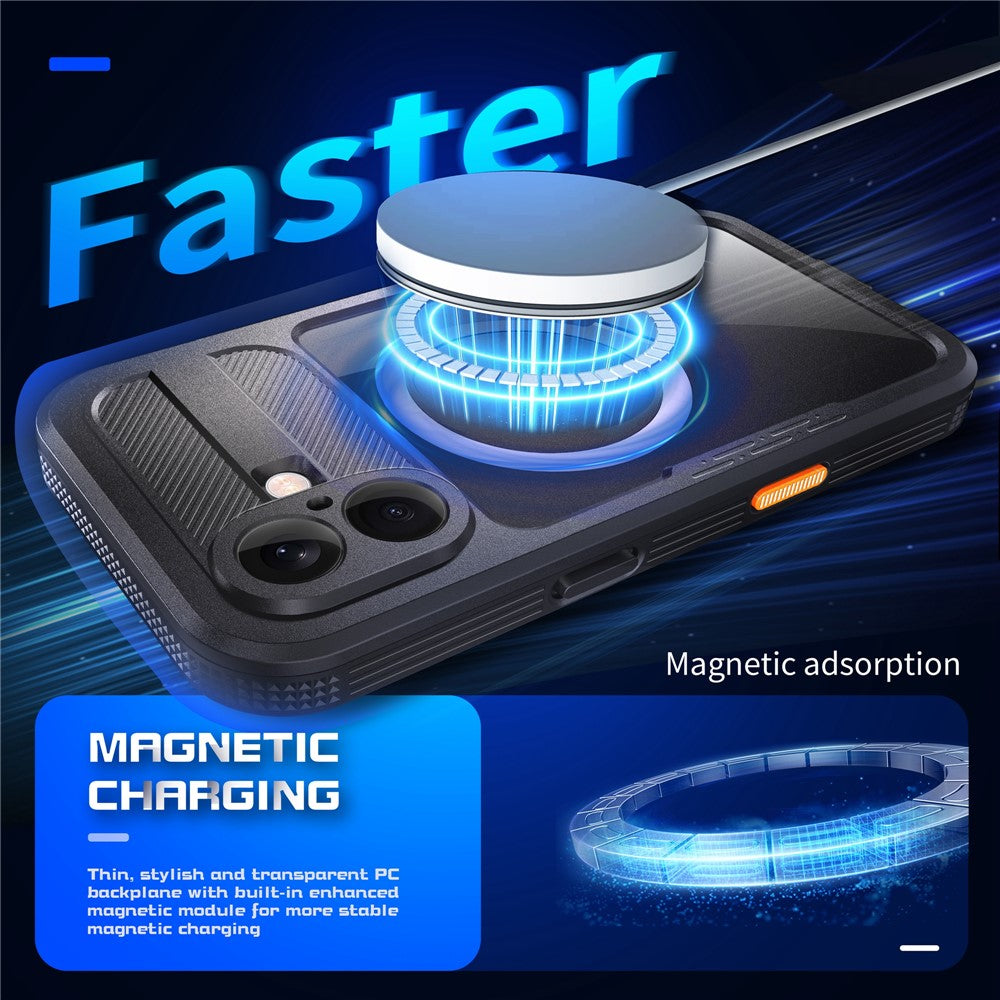 REDPEPPER-For-iPhone-16-Phone-Case-Compatible-with-MagSafe-IP68-Waterproof-Clear-Phone-Cover-Black