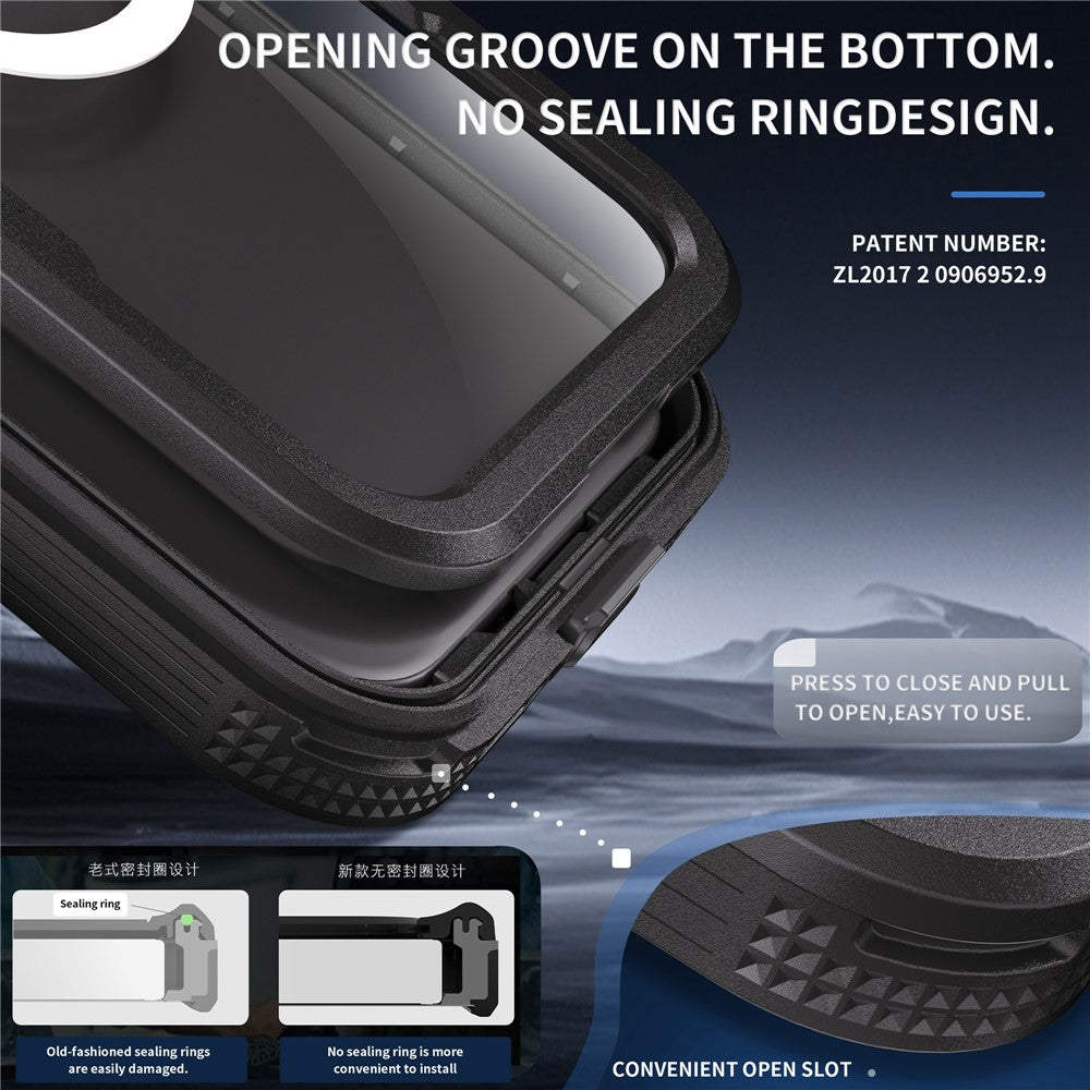 REDPEPPER-For-iPhone-16-Phone-Case-Compatible-with-MagSafe-IP68-Waterproof-Clear-Phone-Cover-Black