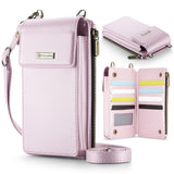 CASEME-ME50-PU-Leather-Crossbody-Phone-Bag-RFID-Blocking-Wallet-Universal-Phone-Bag-Pink