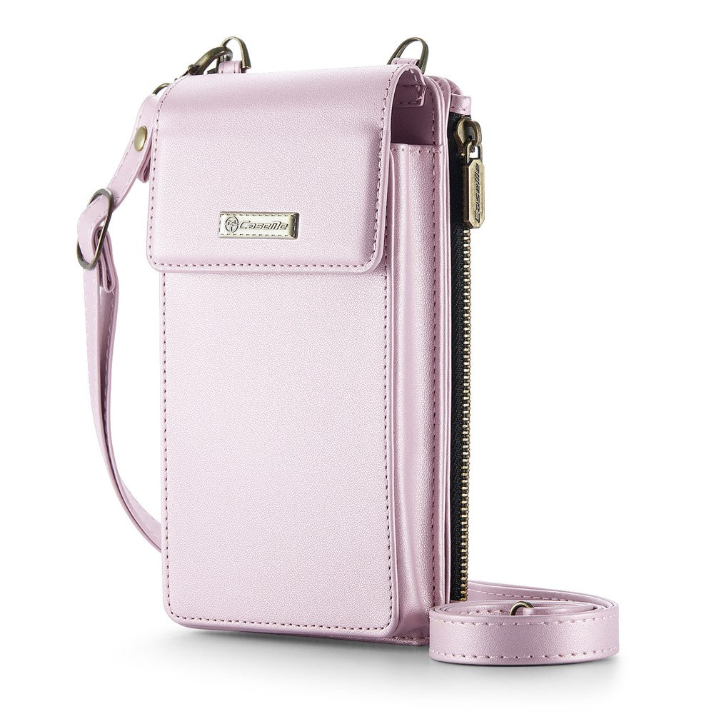 CASEME-ME50-PU-Leather-Crossbody-Phone-Bag-RFID-Blocking-Wallet-Universal-Phone-Bag-Pink