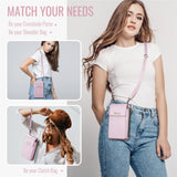 CASEME-ME50-PU-Leather-Crossbody-Phone-Bag-RFID-Blocking-Wallet-Universal-Phone-Bag-Pink
