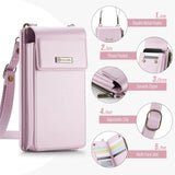 CASEME-ME50-PU-Leather-Crossbody-Phone-Bag-RFID-Blocking-Wallet-Universal-Phone-Bag-Pink