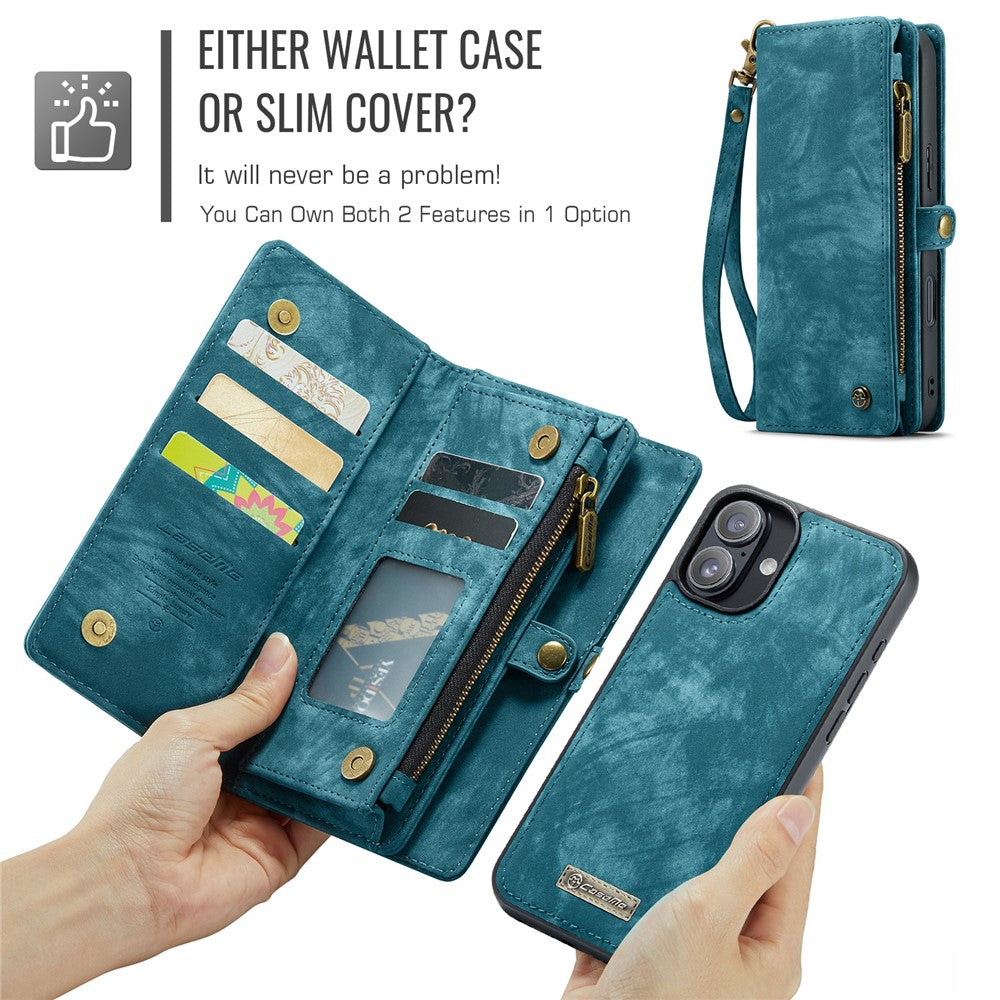 For-iPhone-16-Phone-Cases-CASEME-008-Leather-Cover-with-Detachable-Wallet-and-Strap-Blue