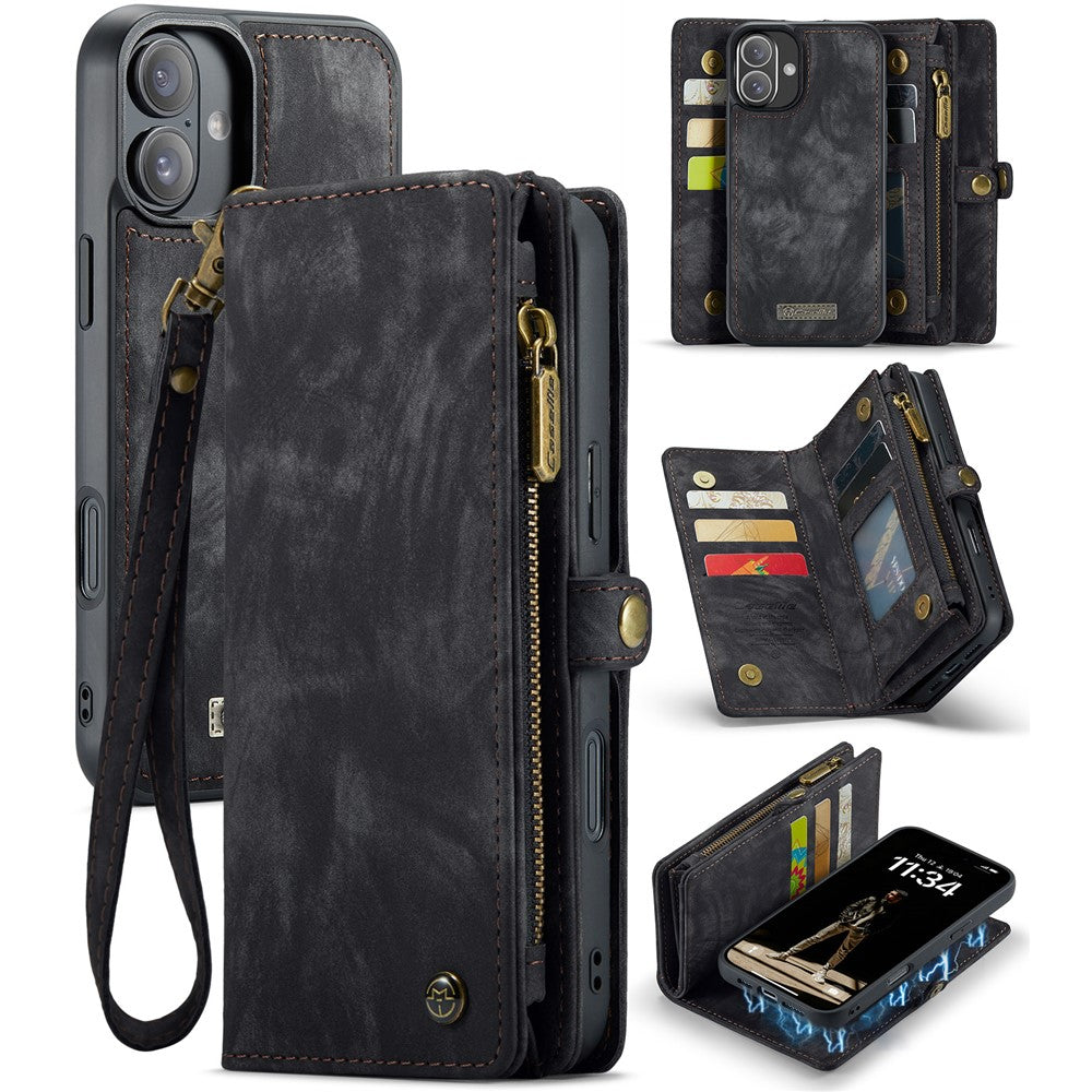 For-iPhone-16-Phone-Cases-CASEME-008-Leather-Cover-with-Detachable-Wallet-and-Strap-Black