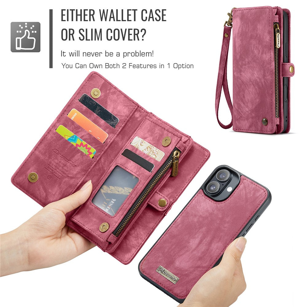 For-iPhone-16-Phone-Cases-CASEME-008-Leather-Cover-with-Detachable-Wallet-and-Strap-Red