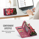 For-iPhone-16-Phone-Cases-CASEME-008-Leather-Cover-with-Detachable-Wallet-and-Strap-Red