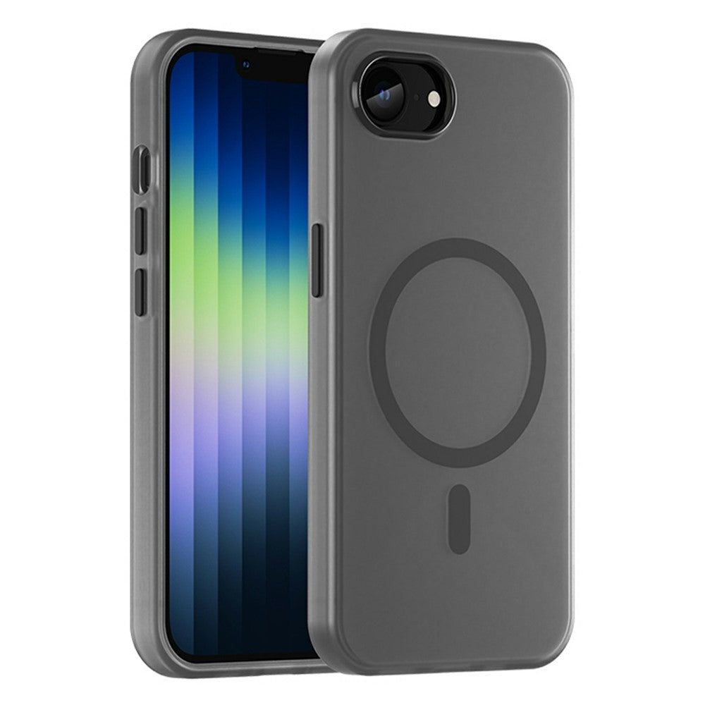 For-iPhone-16e-Case-Compatible-with-MagSafe-Slim-Matte-Translucent-TPU-+-PC-Phone-Cover-Black