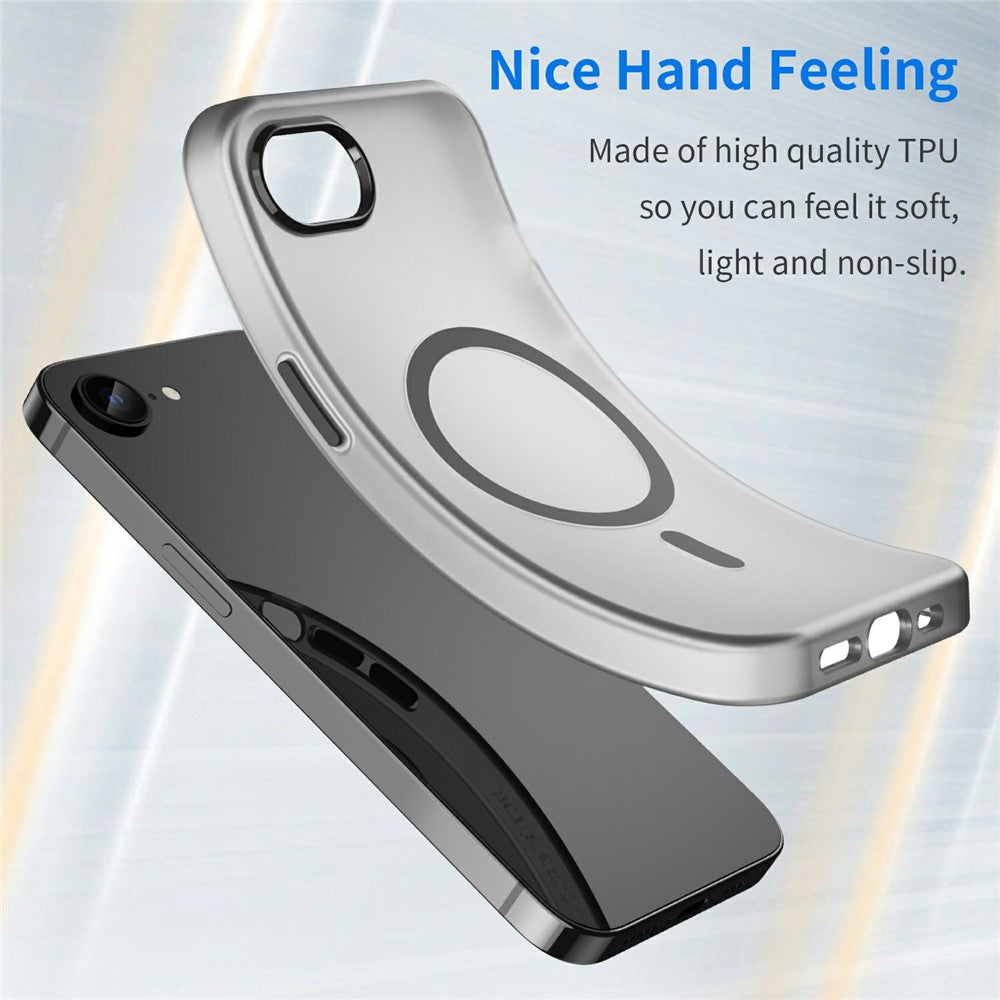 For-iPhone-16e-Case-Compatible-with-MagSafe-Slim-Matte-Translucent-TPU-+-PC-Phone-Cover-Black