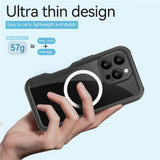 REDPEPPER-D-UP-Series-For-iPhone-16-Pro-Case-IP68-Waterproof-Clear-Back-Panel-Phone-Cover-Compatible-with-MagSafe-Black