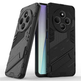 For-Xiaomi-Poco-C75-4G-/-Redmi-14R-5G-/-14C-4G-Case-PC+TPU-Shockproof-Phone-Cover-with-Kickstand-Black