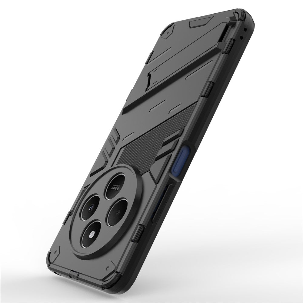 For-Xiaomi-Poco-C75-4G-/-Redmi-14R-5G-/-14C-4G-Case-PC+TPU-Shockproof-Phone-Cover-with-Kickstand-Black