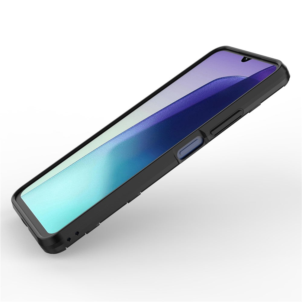 For-Xiaomi-Poco-C75-4G-/-Redmi-14R-5G-/-14C-4G-Case-PC+TPU-Shockproof-Phone-Cover-with-Kickstand-Black