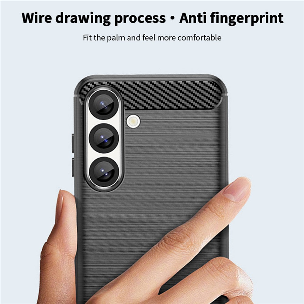 MOFI-JK-TPU-Series-1-For-Samsung-Galaxy-S25-Case-Carbon-Fiber-Texture-TPU-Soft-Phone-Cover-Black