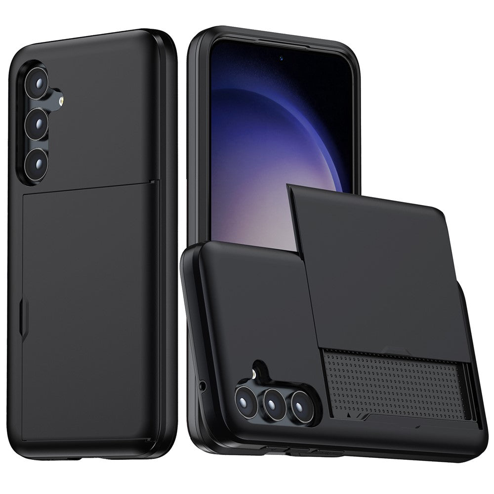 For-Samsung-Galaxy-S25-Case-with-Card-Holder-TPU-+-PC-Phone-Back-Cover-Black