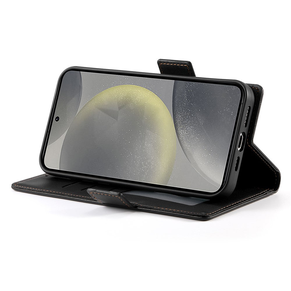 DF-010-For-Samsung-Galaxy-S25-Stand-Case-PU-Leather-Wallet-Phone-Cover-Black