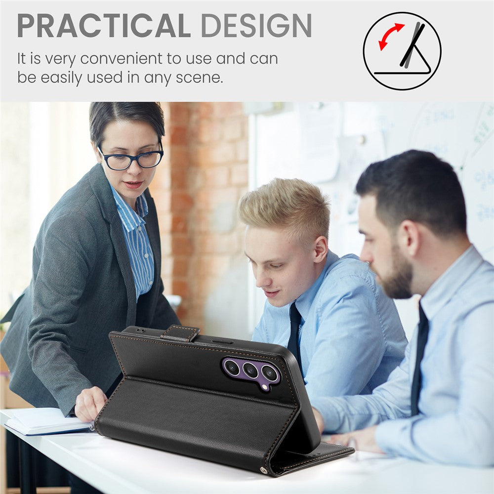 DF-010-For-Samsung-Galaxy-S25-Stand-Case-PU-Leather-Wallet-Phone-Cover-Black