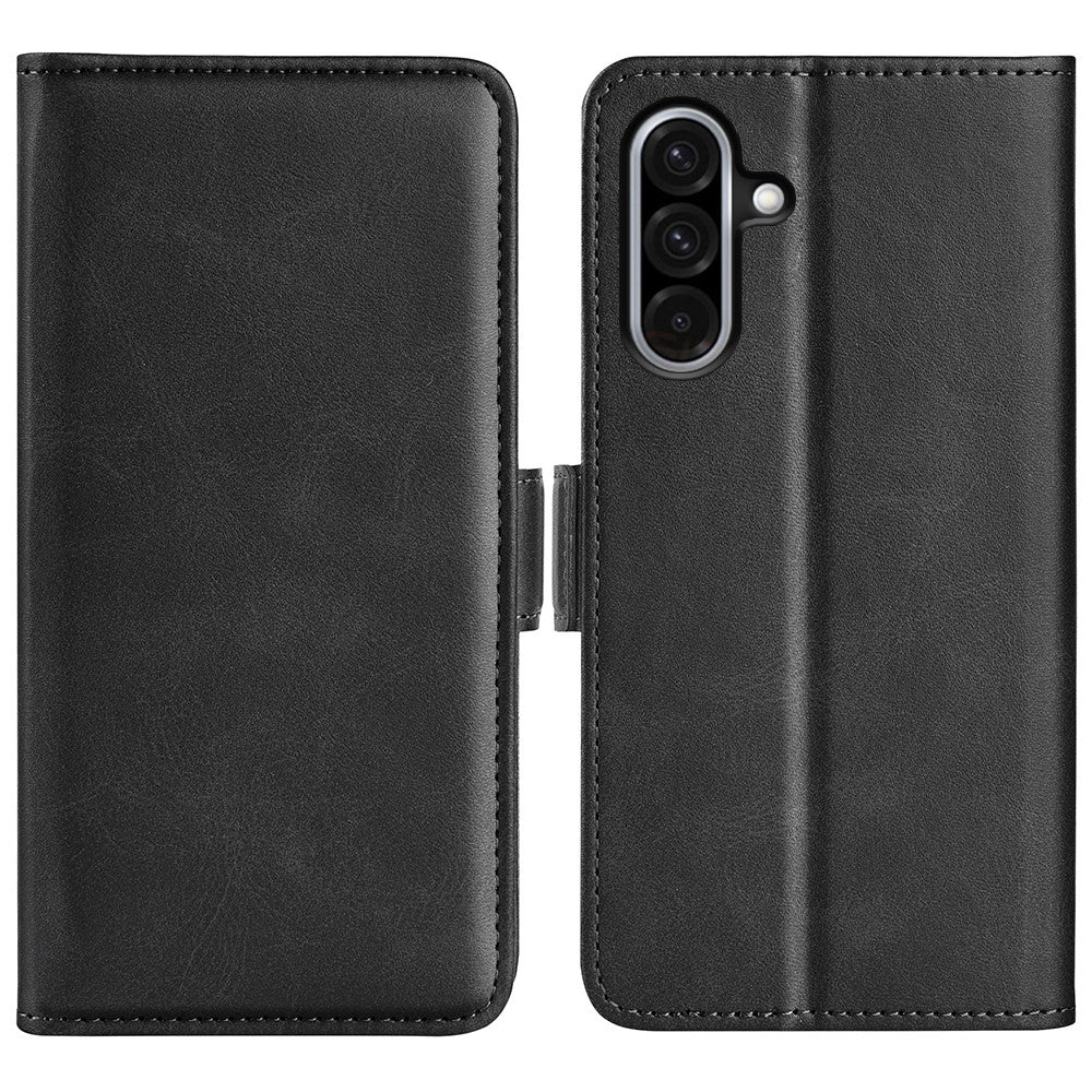 For-Samsung-Galaxy-A36-5G-/-A56-5G-Stand-Case-Calf-Texture-Leather-Wallet-Phone-Cover-Black