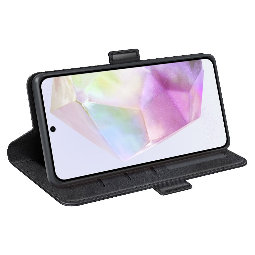 For-Samsung-Galaxy-A36-5G-/-A56-5G-Stand-Case-Calf-Texture-Leather-Wallet-Phone-Cover-Black