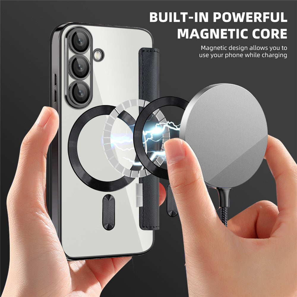 For-Samsung-Galaxy-S25-Case-Compatible-with-MagSafe-RFID-Blocking-Leather-Phone-Cover-Black