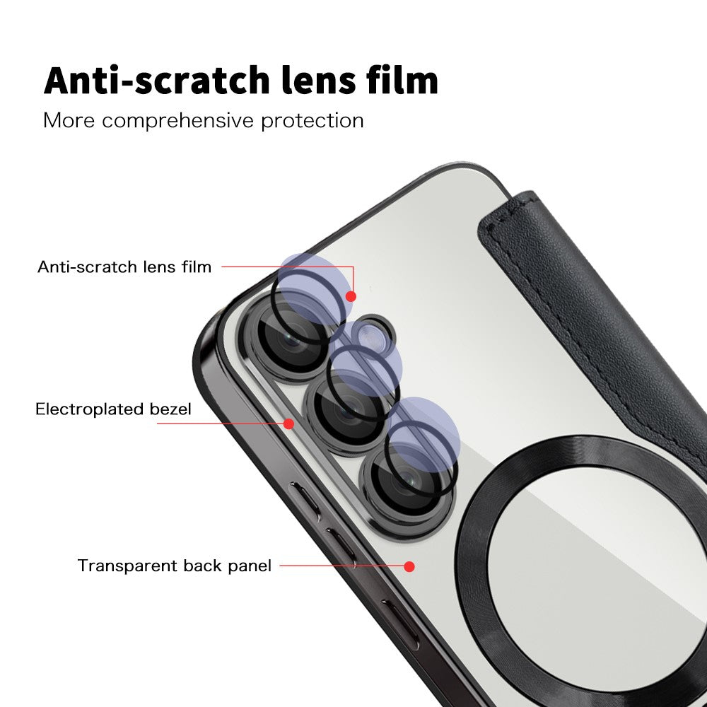 For-Samsung-Galaxy-S25-Case-Compatible-with-MagSafe-RFID-Blocking-Leather-Phone-Cover-Black