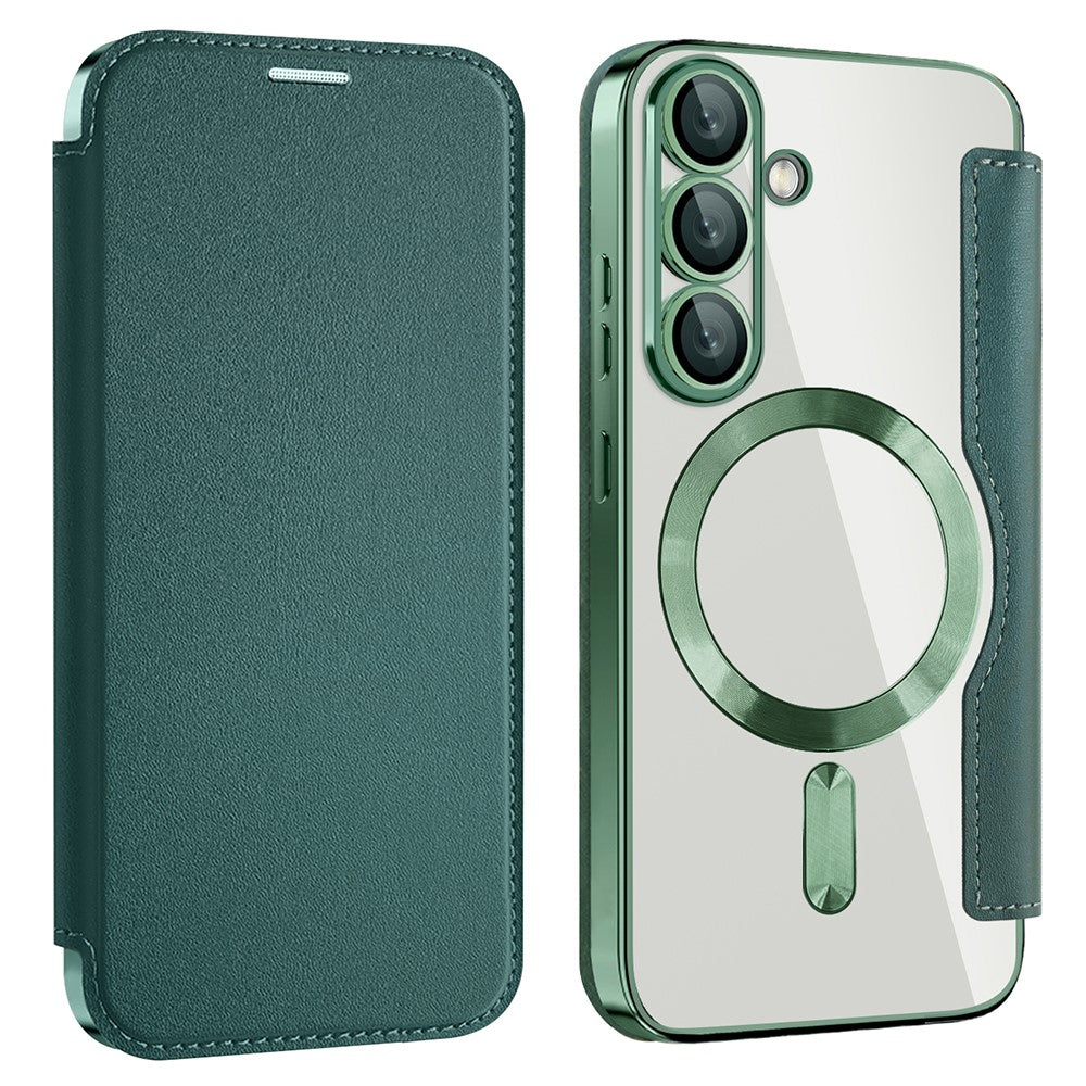 For-Samsung-Galaxy-S25-Case-Compatible-with-MagSafe-RFID-Blocking-Leather-Phone-Cover-Blackish-Green