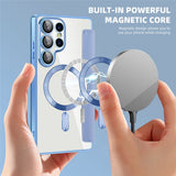 For-Samsung-Galaxy-S25-Ultra-Case-Compatible-with-MagSafe-RFID-Blocking-Leather-Phone-Cover-Blue