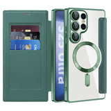 For-Samsung-Galaxy-S25-Ultra-Case-Compatible-with-MagSafe-RFID-Blocking-Leather-Phone-Cover-Blackish-Green