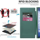 For-Samsung-Galaxy-S25-Ultra-Case-Compatible-with-MagSafe-RFID-Blocking-Leather-Phone-Cover-Blackish-Green