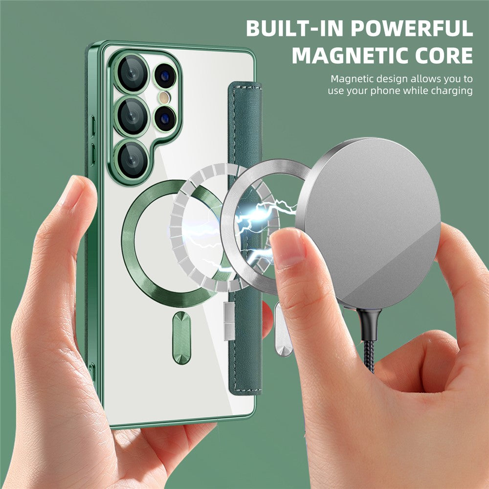 For-Samsung-Galaxy-S25-Ultra-Case-Compatible-with-MagSafe-RFID-Blocking-Leather-Phone-Cover-Blackish-Green