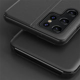 For-Samsung-Galaxy-S25-Ultra-Case-View-Window-PU-Leather-Stand-Cover-Black