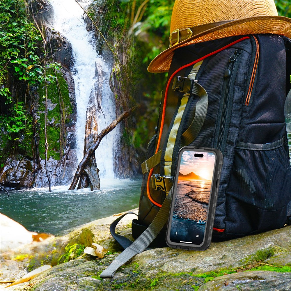 REDPEPPER-Dot+-Series-For-iPhone-15-Phone-Case-Compatible-with-MagSafe-IP68-Waterproof-Clear-Phone-Cover-Black