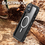 REDPEPPER-Dot+-Series-For-iPhone-15-Phone-Case-Compatible-with-MagSafe-IP68-Waterproof-Clear-Phone-Cover-Black