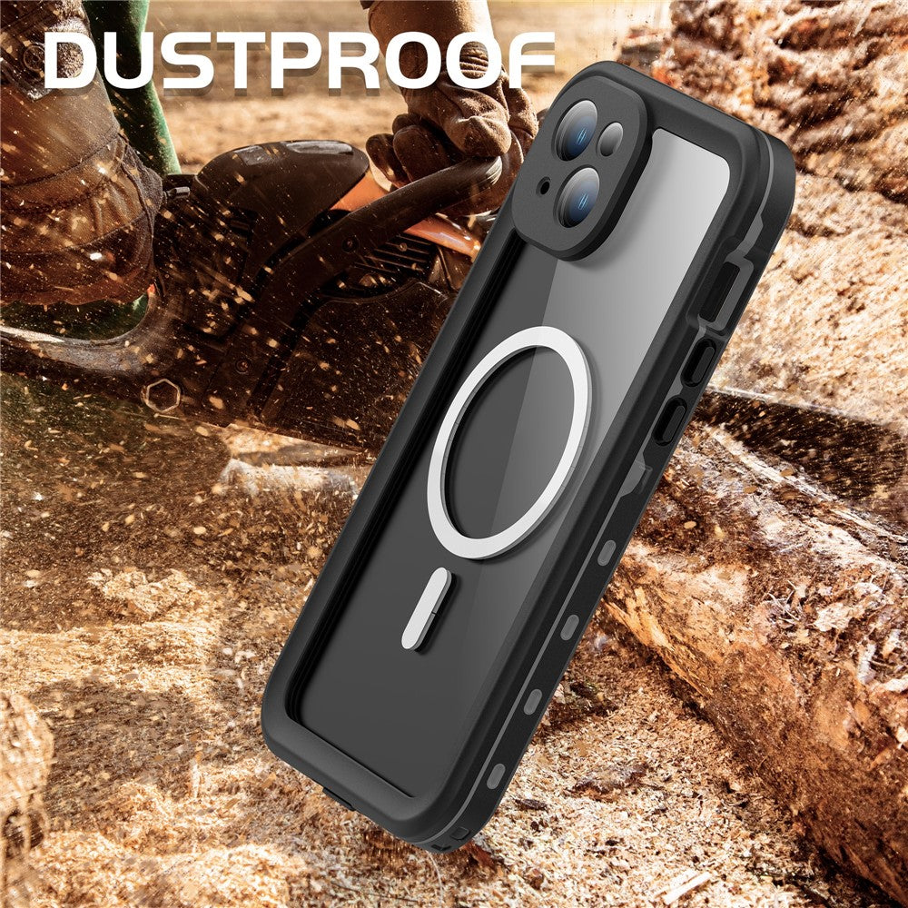 REDPEPPER-Dot+-Series-For-iPhone-15-Phone-Case-Compatible-with-MagSafe-IP68-Waterproof-Clear-Phone-Cover-Black