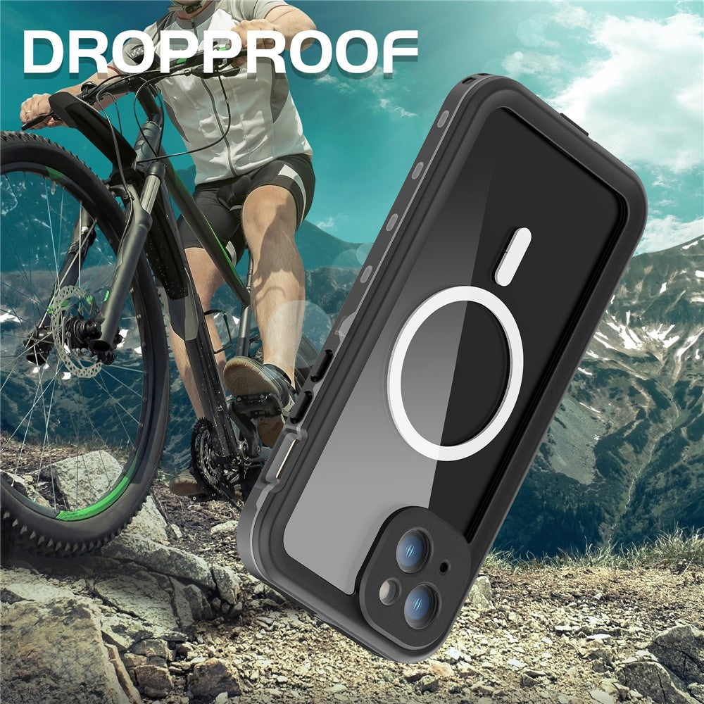 REDPEPPER-Dot+-Series-For-iPhone-15-Phone-Case-Compatible-with-MagSafe-IP68-Waterproof-Clear-Phone-Cover-Black